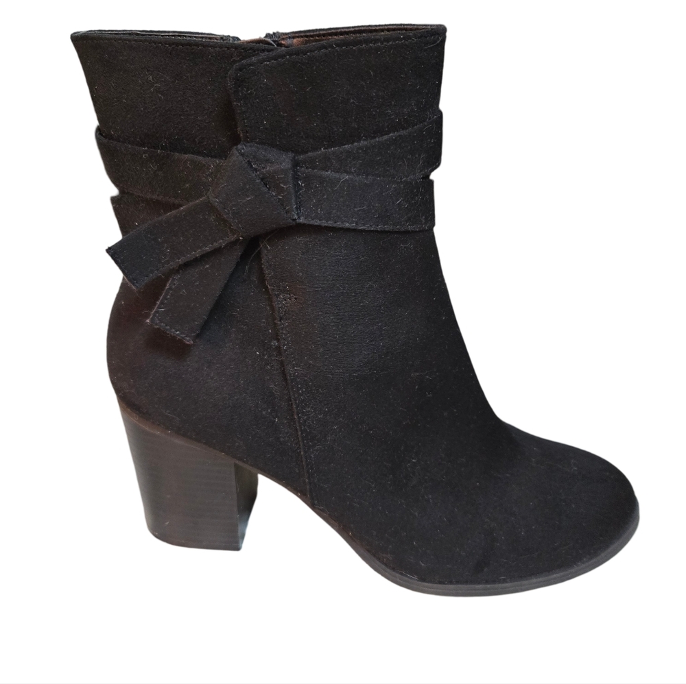 American Eagle Boots - Black Suede Ankle Boots, Round Toe, Block Heel - Size 10